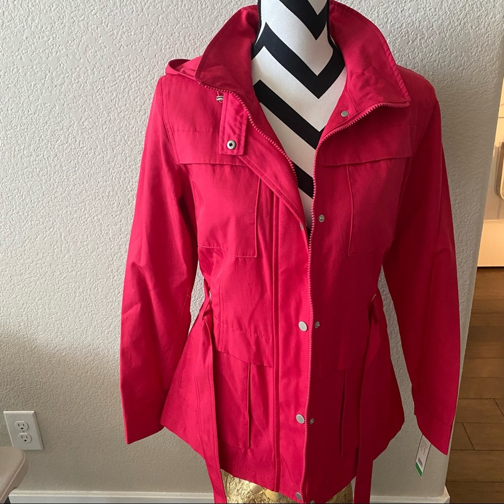 Donatella || hot pink belted jacket